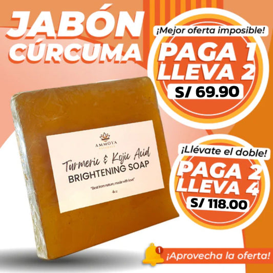 JABÓN DE CURCUMA Y ACIDO KOJICO - ANTI ACNÉ 100% EFECTIVO